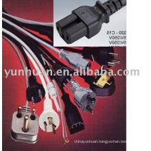 Power cord with C15 plug connector cable IEC hot mains lead to Eu UK Aus plug C16 C20 C17